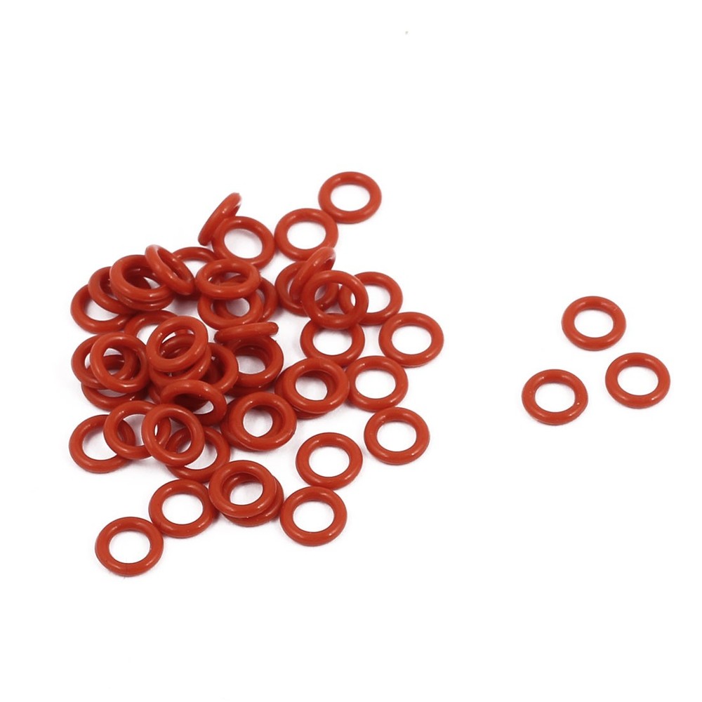 50Pcs 5mm x 1mm Rubber O-rings NBR Heat Resistant Sealing Ring Grommets Red