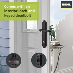 Ideal Security 1216 Surface Mount Storm Door Handle with Lock and Key for 1 R