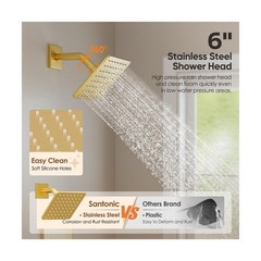 Replacement Shower Trim Kit 6″ Brushed Gold – Fit For Delta 14 Series