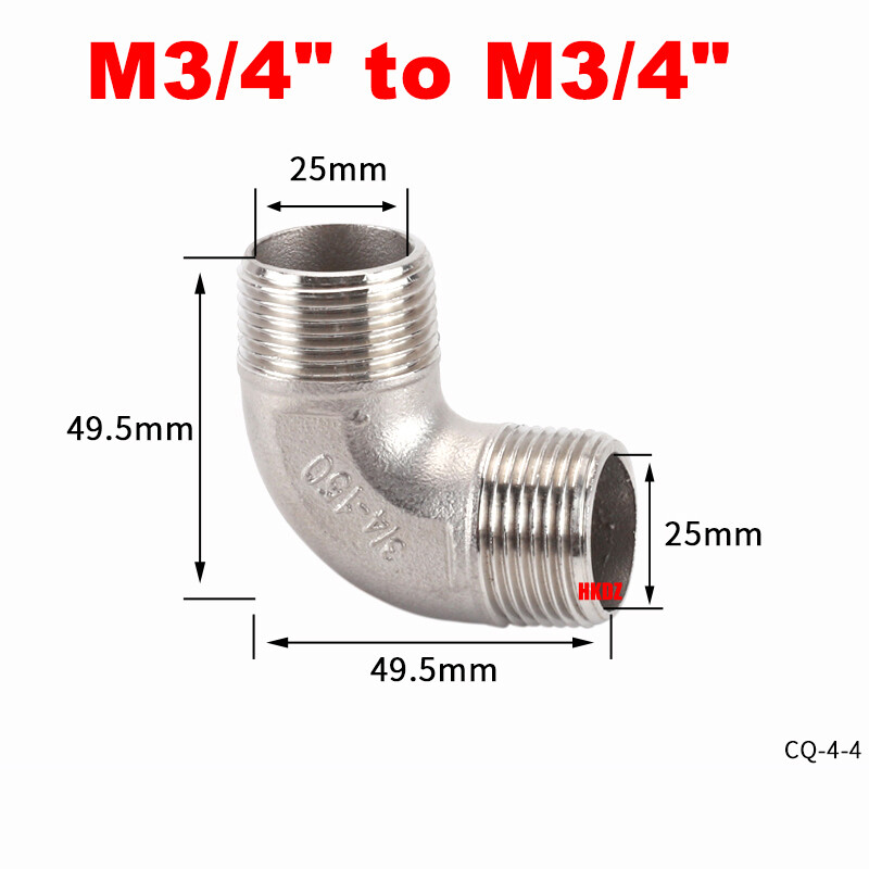 304 Stainless Steel Pipe Fitting 90° Elbow Adaptor 1/8″~1″ BSP Female/Male Joint