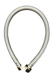 3/8 OD x 1/2 FIP stainless steel faucet connector 20 inch 1pk 20 Inch, Silver