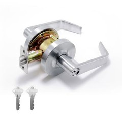 BSEED Commercial Cylindrical Lock ANSI Grade 2 Satin Chrome Keyed Entry