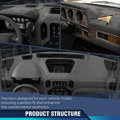 TPE Dash Bezel Cover for Acura TL 2004-2008 Light Gray Plastic