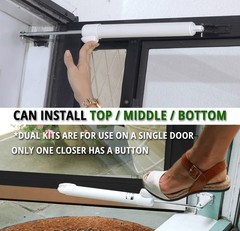 Dual Door Closer System Almond – Heavy-Duty, Touch-Button, Smooth Closing