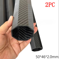 2pcs 3K Carbon Fiber Octagonal Square Carbon Tube 50*46*2MM Length 500mm