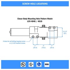 Nuk3y 4400 Series Grade 1 Cast Iron Door Closer, Multi-Mount, Adjustable Size 1-