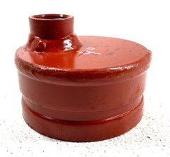 4″ Grooved End Drain Cap Pipe Fitting w/ 1″ Female Thread NPT Outlet Drain