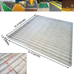 2.6ft*2.6ft Silver Gray Carbon Steel Grille Plate Thickness 1.5″ 1 Piece/Box