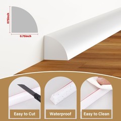 3/4 Inch (W) x 118Inch(L) Flexible Quarter Round Molding, Peel and Stick Wall…