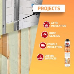 Kraken Bond FastCoat Spray Foam Insulation, Closed Cell 27.1 oz, 2 Pack Kit