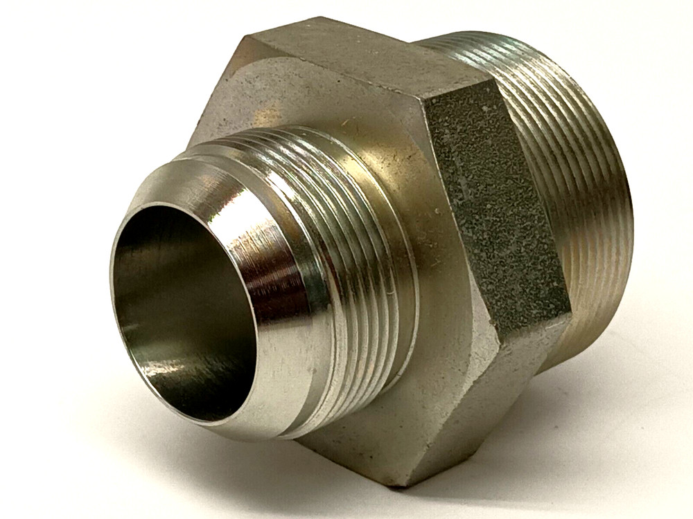 Stainless Steel Male Pipe Connector JIC 1-7/8″ Thread x 2″ NPT