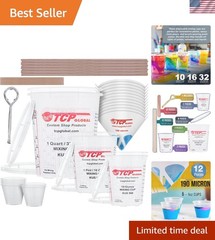 Professional Paint Mixing Kit: 12 Mixing Cups, Strainers, and Sticks Included