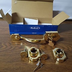 MaxGrade Handle Set Entry Handle With Lock-aged Brass-max800HOL-11H Heavy Duty