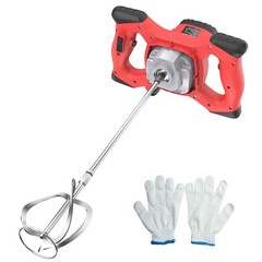 Cement Mixer, 2100W Electric Concrete Mixer with 6 Speed, 110V Handheld Mud M…