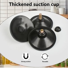 AccEncyc 6 Pcs Strong Thickened Sucker Suction Cup Clear PVC Black
