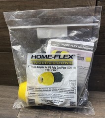 HOME-FLEX 1 In. Polypropylene Underground Yellow Poly Gas Pipe Conversion Fittin
