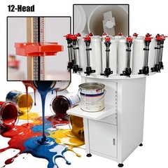 Manual 12-Head Paint Color Mixer for Water & Oil-based Pastes Carbon Steel Body
