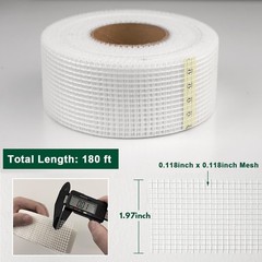 Drywall Joint Tape 1.97IN X 180 FT, Heavy-Duty Self-Adhesive Fiberglass Mesh Tap