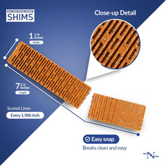 Composite Shims & Wedges for Leveling – Waterproof (24 Pack) 8-Inch Heavy Duty D