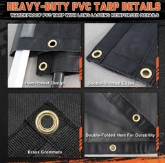Heavy-Duty Dump Truck Tarp Kit, with Rear Anti-Sail Bow Set (with 7’x18′ PVC …