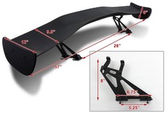 Universal Fit GT Wing Rear Spoiler Adjustable 57″ Primer Black Kit