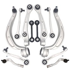 12PC Control Arm Frt Lwr Upr Sway Bar Link Tie Rod 09-10 Audi A4 S5 Q5 Quattro