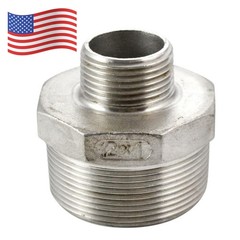 2“ to 1″ Male NPT Hex Nipple Pipe Fitting Reducer Adapter Connector SS 304
