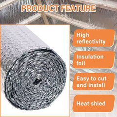 Reflective Insulation Roll 47 X 10 Ft. Radiant Barrier Double-Sided Aluminum Bub