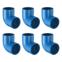 6 Pcs 1.2 Inch 90 Degree Elbow Pipe Fittings 2 Way, Blue