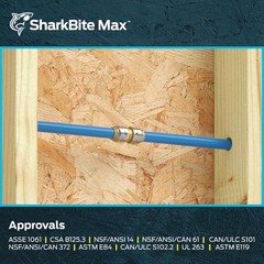 SharkBite Max 1/2 Inch Coupling, Pack of 12,PEX Pipe, Copper, CPVC, UR008