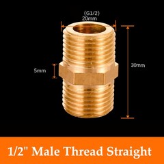 Brass Threaded Fitting Pipe Socket Tee Elbow Plug Adaptor Male Female Connector