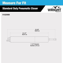 Standard Duty Pneumatic Screen & Storm Door Closer – Adjustable Closing Speed…