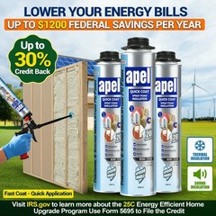 apel Spray Foam Insulation Kit (6 x 32.80 oz./120 Bd ft) Heat and Acoustic Insul