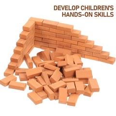 200Pcs Mini Bricks Building Sets Reusable Clay Brick Model Watermelon Red Decor