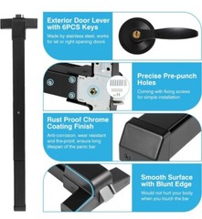 IRONWALLS Door Push Bar Panic Exit Device Aluminum with Handle Lever, Black 32”