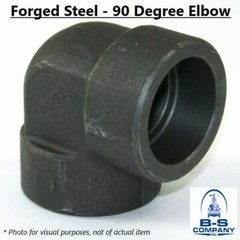 3/4″ Class 3000 Socket Weld 90 Degree Elbow A105 Forged Steel Fitting (Lot of 4)