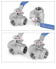1/4″ 3/8″ 1/2″ 3/4″ 1″ 1-1/2″ 2″ Stainless Steel Three-Way Ball Valve T/L Type
