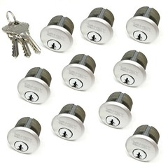 10x New Mortise Lock Cylinders 1″ Store Front Door Adams Rite All Keyed Alike