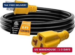 12AWG 6Ft 15 Amp Household AC Plug to 20 Amp T Blade Adapter Cable,ETL | Nema 5-