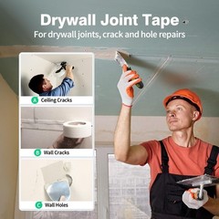 Fiberglass Drywall Joint Tape, 1.97 in x 150 Ft, Self~Adhesive Mesh