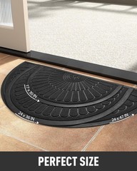 tchdio Door Mat Outdoor Indoor Entrance Doormat-Semicircular Durable Rubber N…