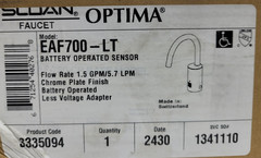 Sloan EAF700-LT OPTIMA Hardwired Sensor Faucet 1.5 GPM 3335094 – Chrome