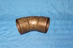 New Unbranded Wrot Copper Pipe 45 ° Elbow: 3″ Fitting, C x C, Solder Joint