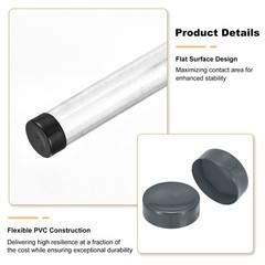 150mm (5 15/16″) ID Rubber End Cap Pipe & Fence Post Protector Deep Gray