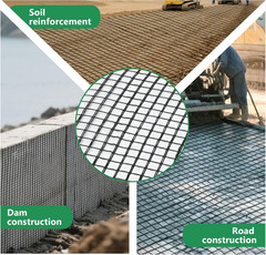 Fiberglass Geogrid Roll 4Ft X 164Ft, 50KN Ground Stabilization Grid for Retainin