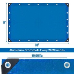 Velway 8′ x 10′ Waterproof Tarps 5 Mil – Multipurpose Poly Tarpaulin with Rei…