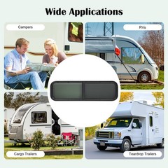 RV Window 42 x 12 Horizontal Sliding Replacement with Mounting Trim Rings