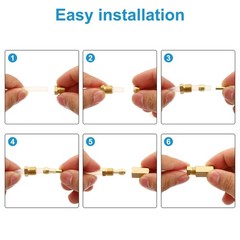 20Pcs 12mm OD x 9mm ID Tube Brass Compression Insert