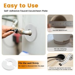 Aifeier ET 5pcs Round Wall Split Flange, Buckle 1.11 Inch (28.2 Mm), White