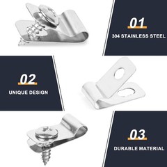 120 Pcs Fence Wire Clamps Stainless Steel Fencing Mounting x120 Pcs, Silver